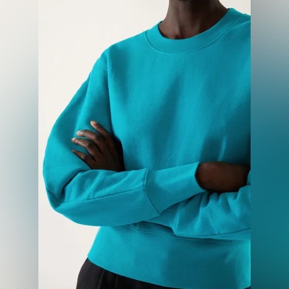 COS Bright Teal Boxy Sweatshirt - Picture 3 of 6